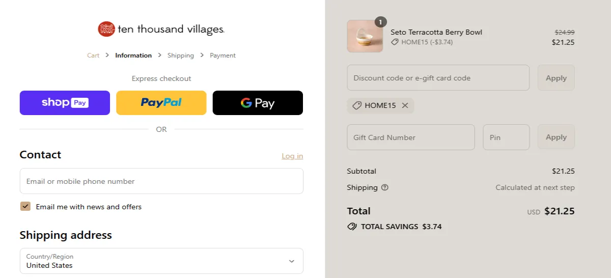 Coupon proof HOME15