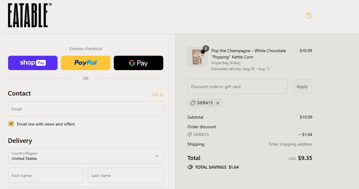 Coupon proof SIERA15