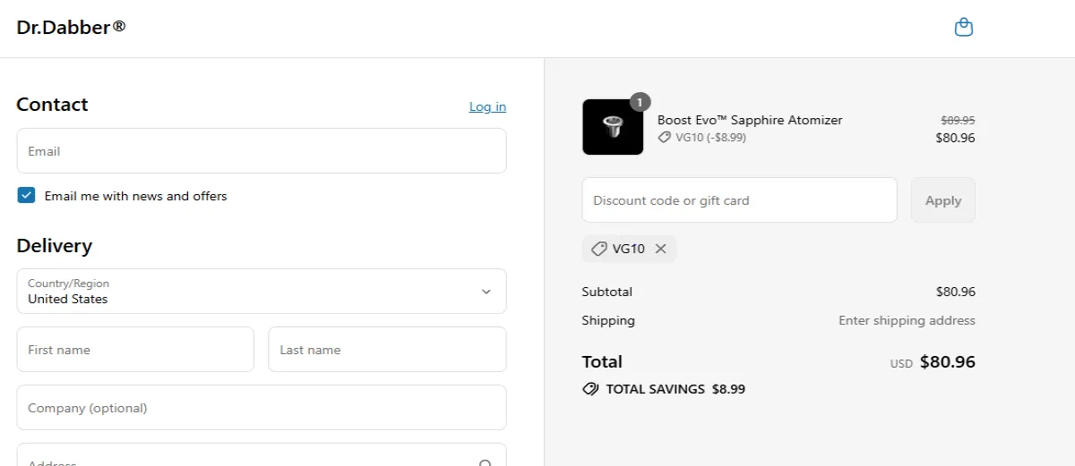 Coupon proof VG10